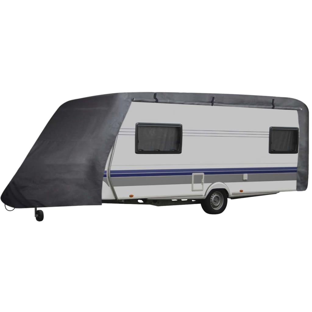 vidaXL RV Cover Caravan Top Cover Breathable Motorhome Protective Cover Gray