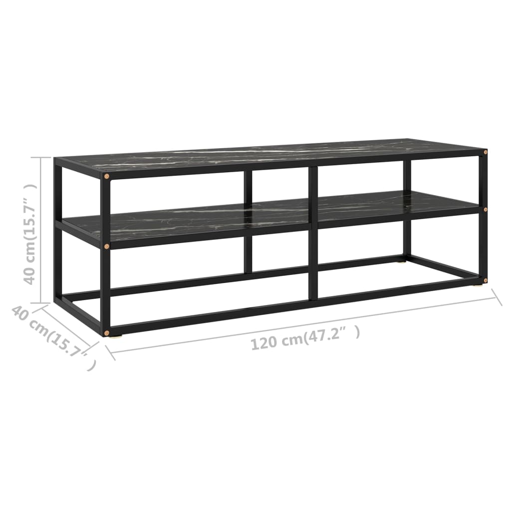 vidaXL TV Stand with Tempered Glass Entertainment Center Media Unit Sideboard
