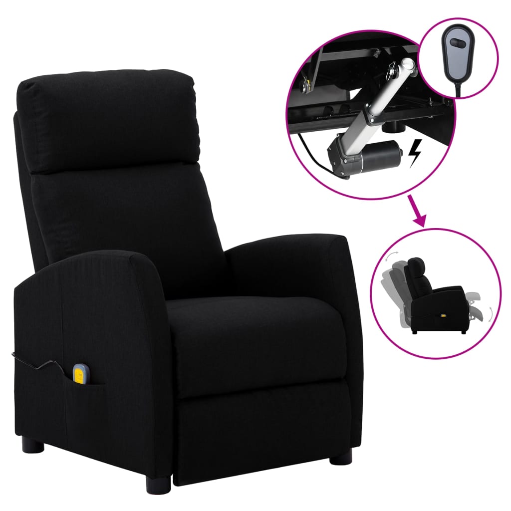 vidaXL Massage Recliner Chair Electric Push Cozy Armchair for Elderly Fabric