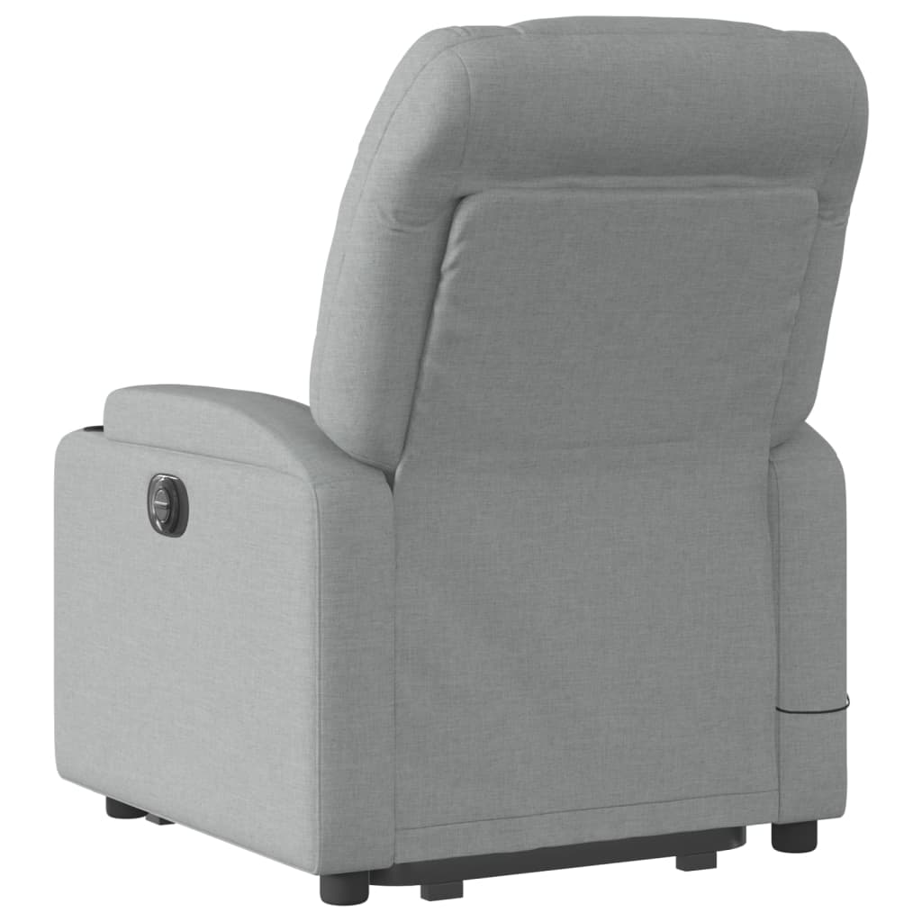 vidaXL Stand up Massage Recliner Chair Light Gray Fabric