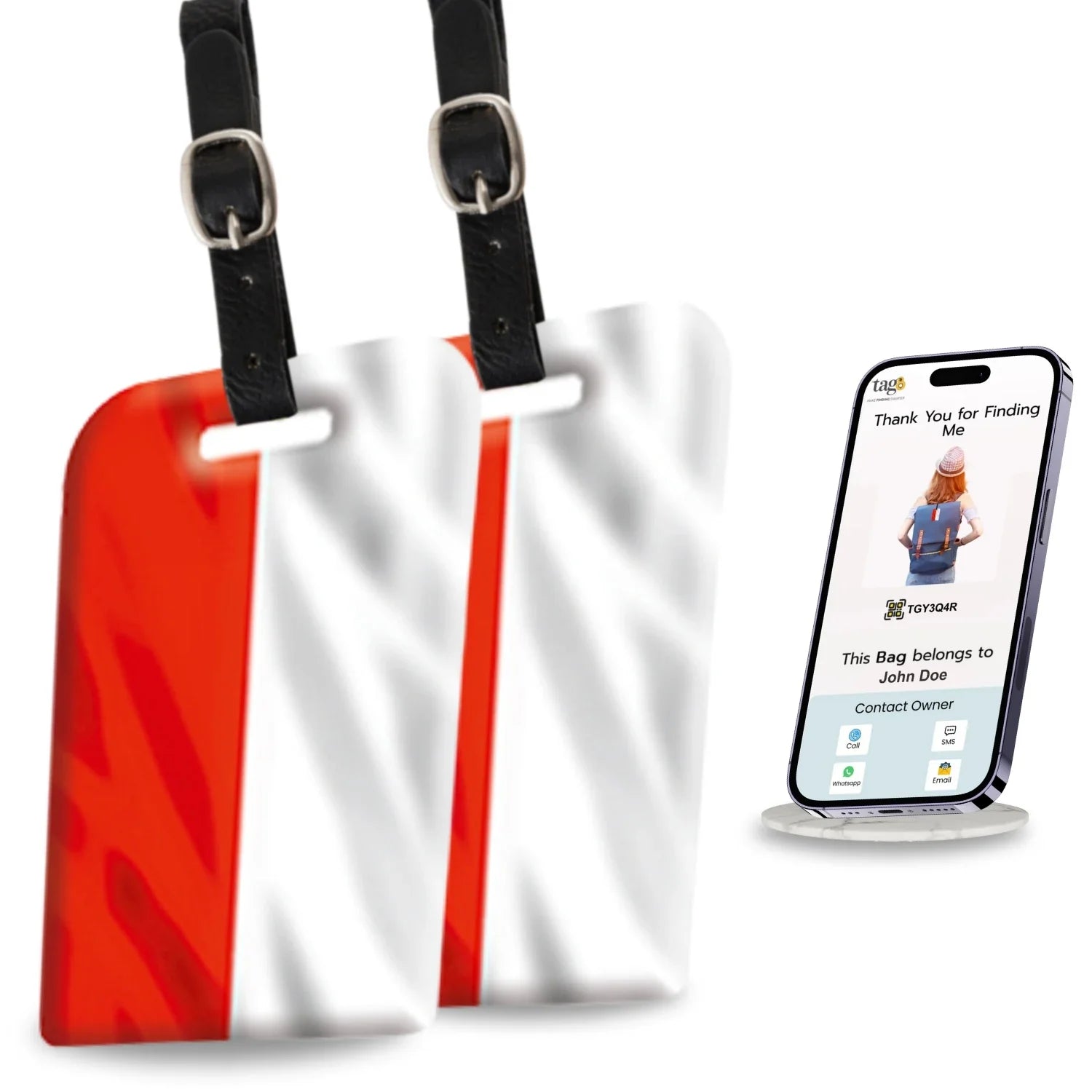 Smart Bag Security Tag -  Poland  Flag [Pack 2]