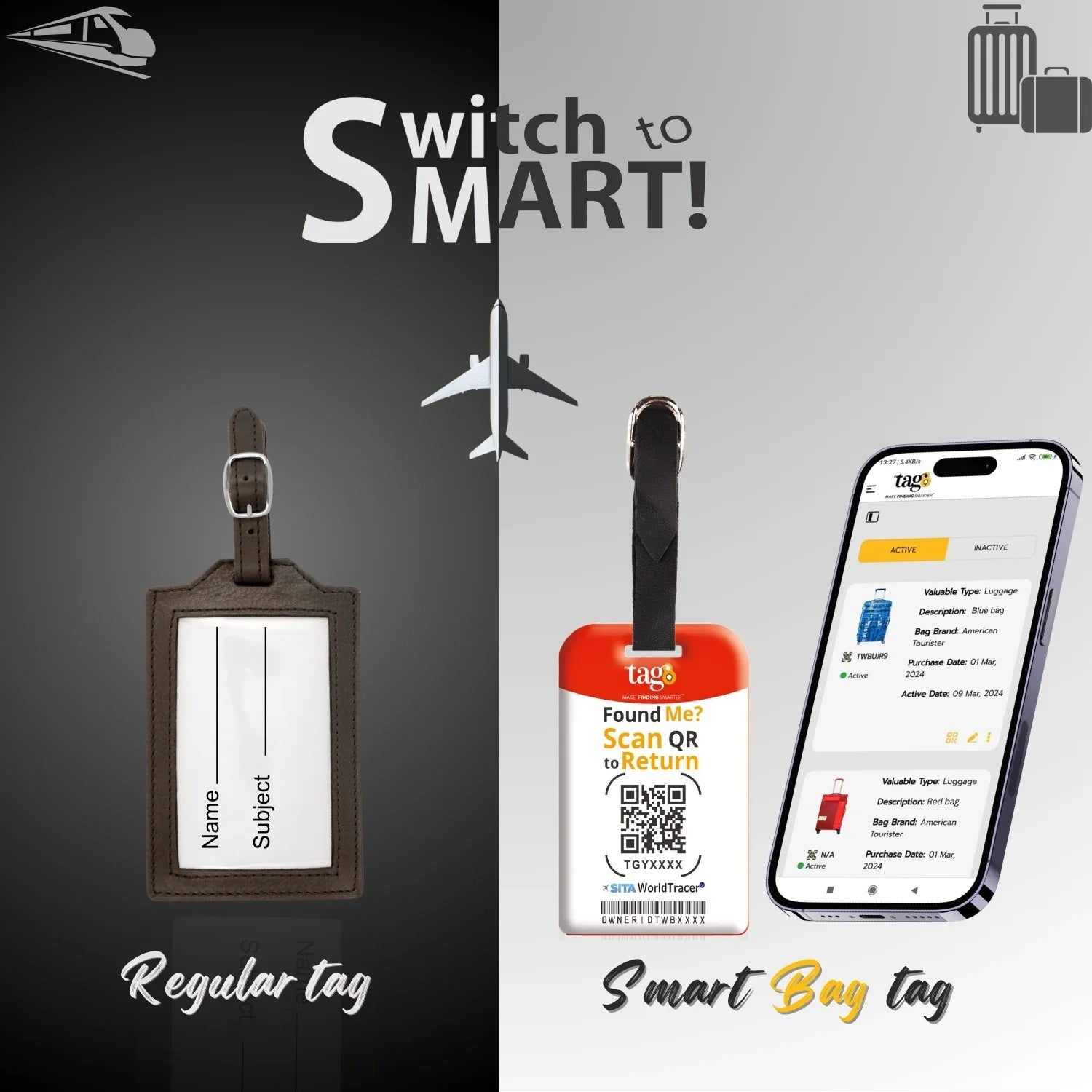 Smart Bag Security Tag -  Poland  Flag [Pack 2]