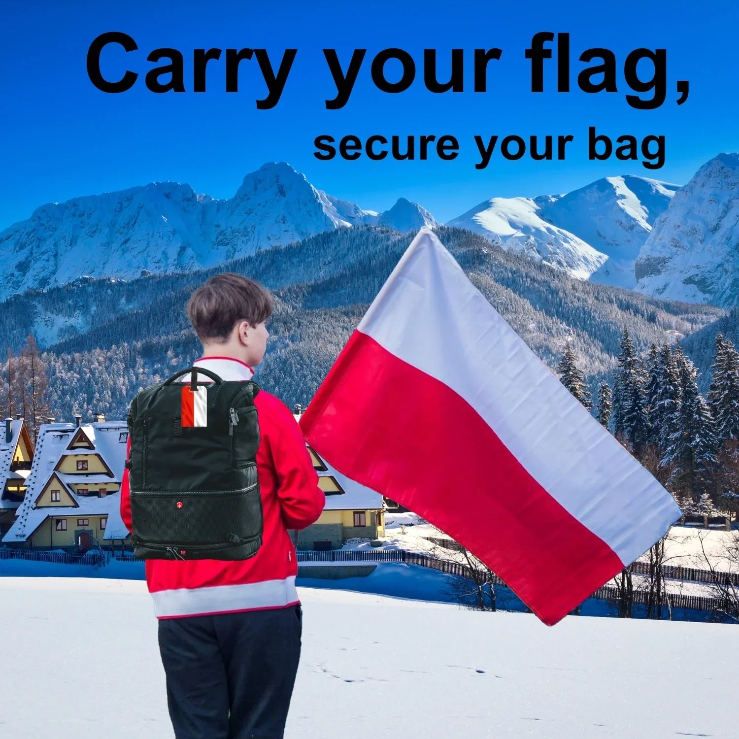 Smart Bag Security Tag -  Poland  Flag [Pack 2]