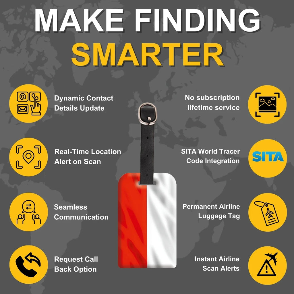 Smart Bag Security Tag -  Poland  Flag [Pack 2]