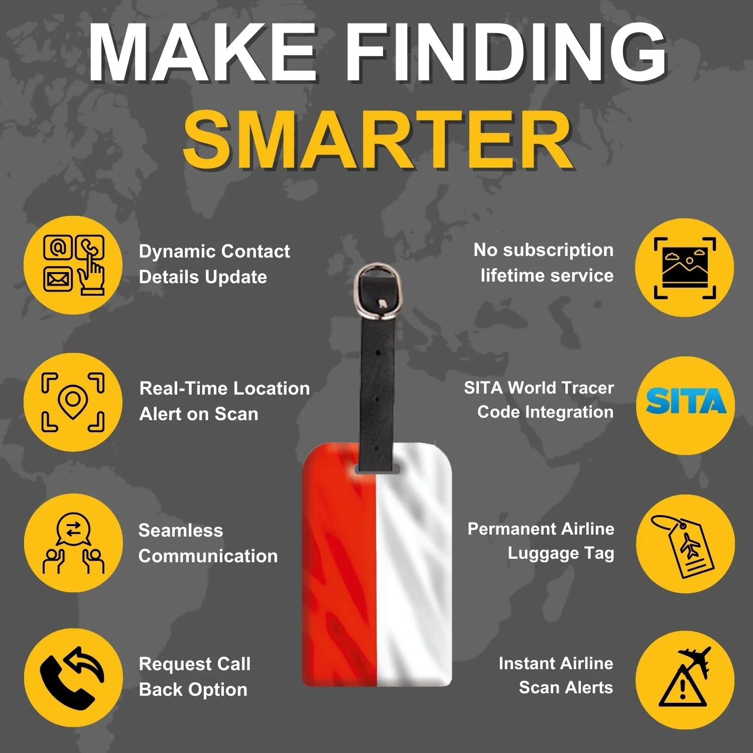 Smart Bag Security Tag -  Poland  Flag [Pack 2]