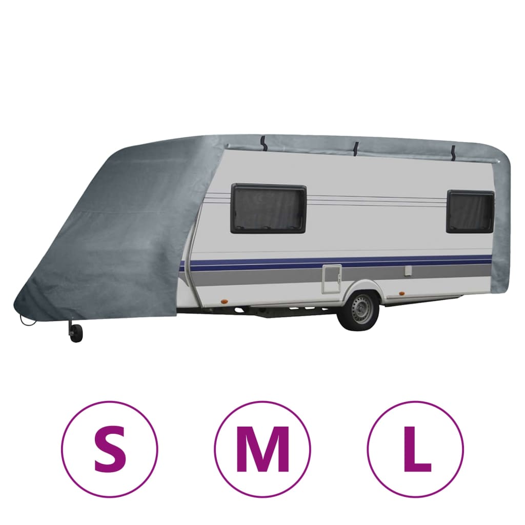 vidaXL RV Cover Caravan Top Cover Breathable Motorhome Protective Cover Gray